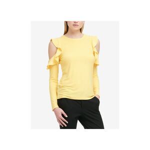 DKNY Ruffled Cold Shoulder Top